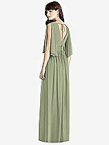 Rear View Thumbnail - Sage Split Sleeve Backless Chiffon Maxi Dress