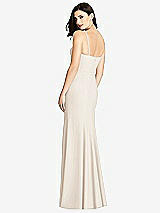 Rear View Thumbnail - Oat Seamed Bodice Crepe Trumpet Gown with Front Slit