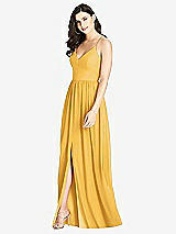 Front View Thumbnail - NYC Yellow Criss Cross Strap Backless Maxi Dress