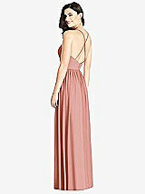 Rear View Thumbnail - Desert Rose Criss Cross Strap Backless Maxi Dress