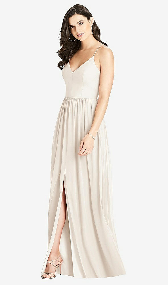 Front View - Oat Criss Cross Strap Backless Maxi Dress