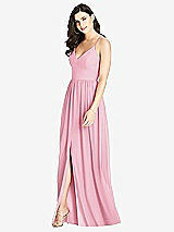 Front View Thumbnail - Peony Pink Criss Cross Strap Backless Maxi Dress