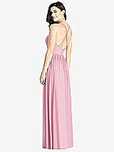 Rear View Thumbnail - Peony Pink Criss Cross Strap Backless Maxi Dress