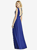 Rear View Thumbnail - Cobalt Blue & Light Nude Bella Bridesmaids Dress BB109