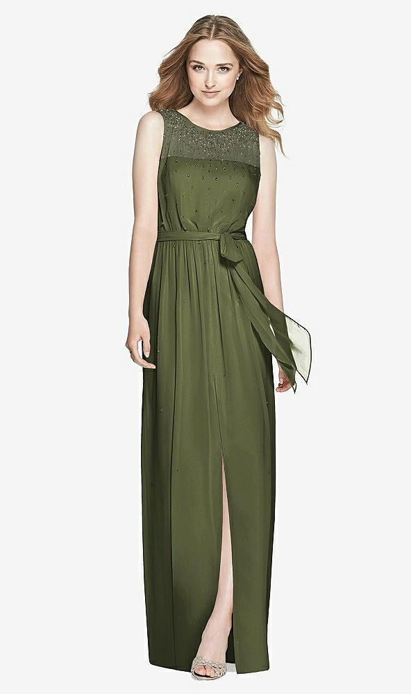 Front View - Olive Green Dessy Bridesmaid Dress 3025
