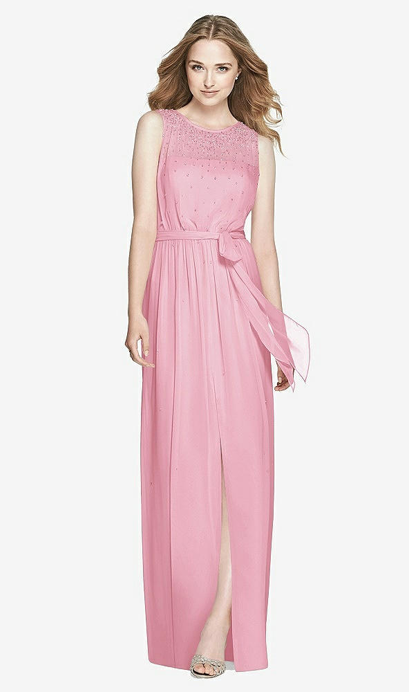 Front View - Peony Pink Dessy Bridesmaid Dress 3025