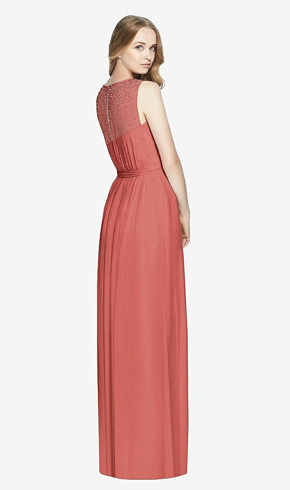 Back View - Coral Pink Dessy Bridesmaid Dress 3025