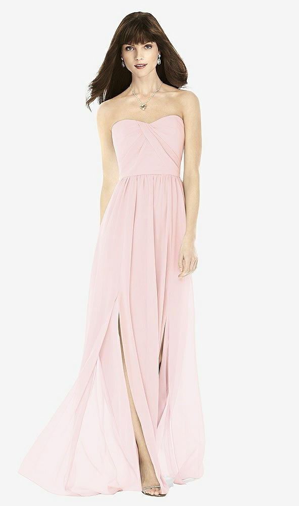 Front View - Ballet Pink Sweeheart Chiffon Natural Waist Dress