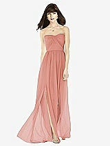 Front View Thumbnail - Desert Rose Sweeheart Chiffon Natural Waist Dress