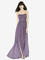 Front View Thumbnail - Lavender Sweeheart Chiffon Natural Waist Dress