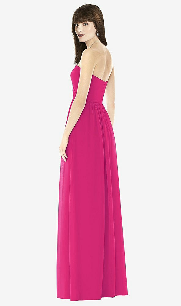 Back View - Think Pink Sweeheart Chiffon Natural Waist Dress
