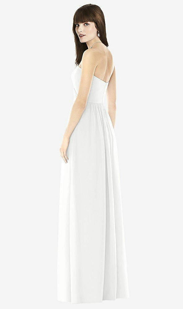 Back View - White Sweeheart Chiffon Natural Waist Dress