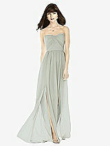 Front View Thumbnail - Willow Green Sweeheart Chiffon Natural Waist Dress