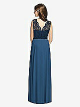 Rear View Thumbnail - Dusk Blue & Midnight Navy Dessy Collection Junior Bridesmaid Dress JR542