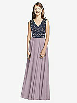 Front View Thumbnail - Lilac Dusk & Midnight Navy Dessy Collection Junior Bridesmaid Dress JR542