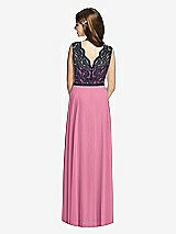 Rear View Thumbnail - Orchid Pink & Midnight Navy Dessy Collection Junior Bridesmaid Dress JR542