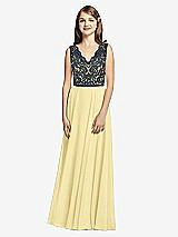 Front View Thumbnail - Pale Yellow & Midnight Navy Dessy Collection Junior Bridesmaid Dress JR542