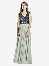 Front View Thumbnail - Willow Green & Midnight Navy Dessy Collection Junior Bridesmaid Dress JR542