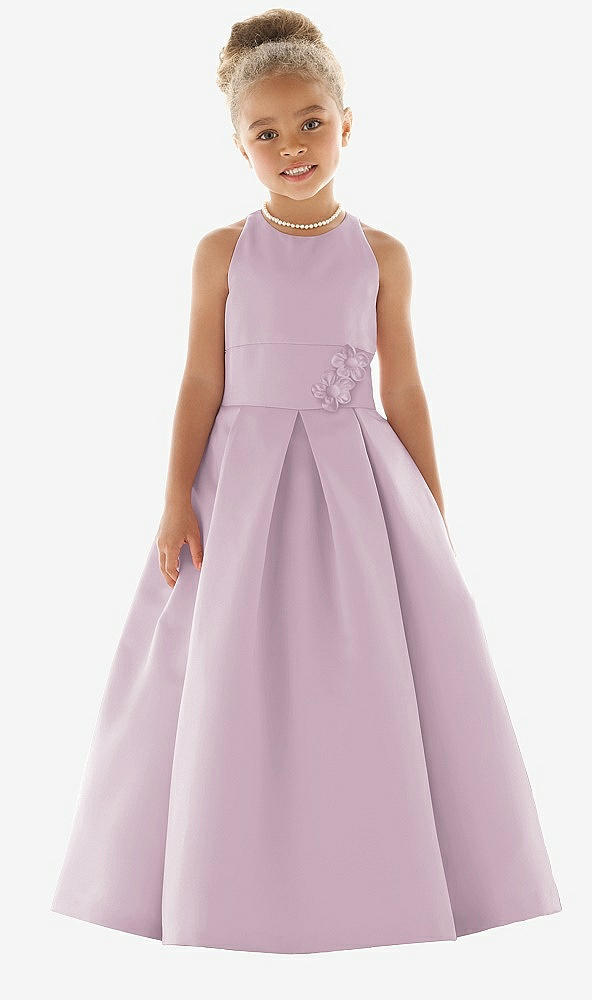 Front View - Suede Rose Flower Girl Dress FL4059
