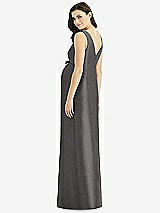 Rear View Thumbnail - Caviar Gray Sleeveless Satin Twill Maternity Dress
