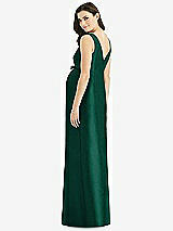 Rear View Thumbnail - Hunter Green Sleeveless Satin Twill Maternity Dress