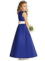 Rear View Thumbnail - Cobalt Blue & Blush Flower Girl Dress FL4062