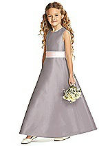 Front View Thumbnail - Cashmere Gray & Blush Flower Girl Dress FL4062