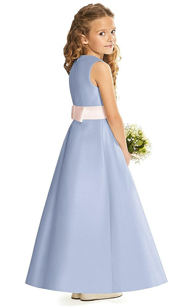 Back View - Sky Blue & Blush Flower Girl Dress FL4062