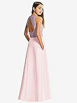 Front View Thumbnail - Ballet Pink & Suede Rose Alfred Sung Junior Bridesmaid Style JR545