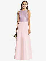 Rear View Thumbnail - Ballet Pink & Suede Rose Alfred Sung Junior Bridesmaid Style JR545