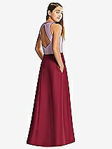 Front View Thumbnail - Burgundy & Suede Rose Alfred Sung Junior Bridesmaid Style JR545