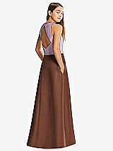 Front View Thumbnail - Cognac & Suede Rose Alfred Sung Junior Bridesmaid Style JR545