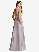 Front View Thumbnail - Cashmere Gray & Suede Rose Alfred Sung Junior Bridesmaid Style JR545