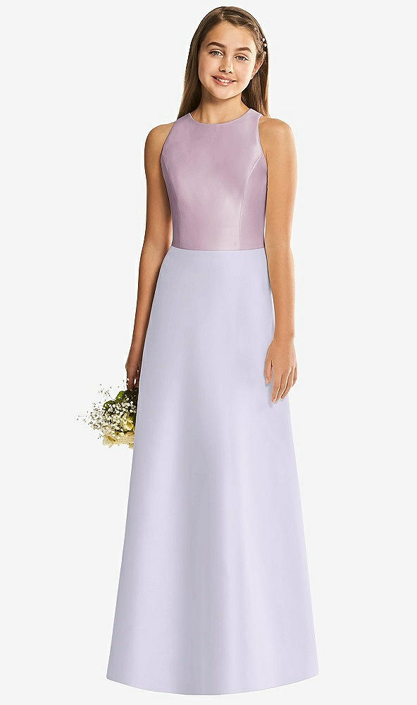 Back View - Silver Dove & Suede Rose Alfred Sung Junior Bridesmaid Style JR545