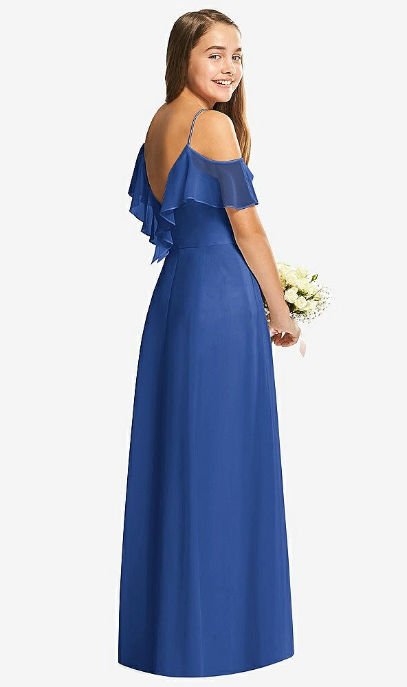 Back View - Classic Blue Dessy Collection Junior Bridesmaid Dress JR548
