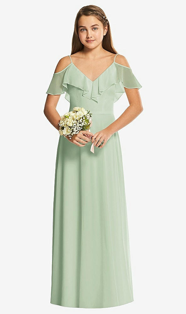 Front View - Celadon Dessy Collection Junior Bridesmaid Dress JR548
