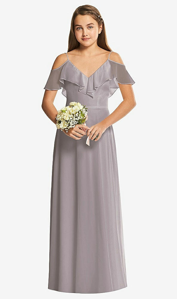 Front View - Cashmere Gray Dessy Collection Junior Bridesmaid Dress JR548