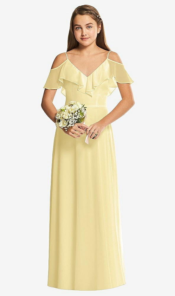 Front View - Pale Yellow Dessy Collection Junior Bridesmaid Dress JR548
