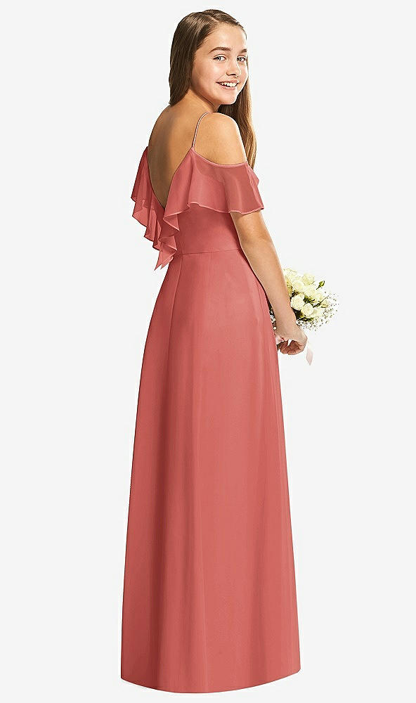Back View - Coral Pink Dessy Collection Junior Bridesmaid Dress JR548