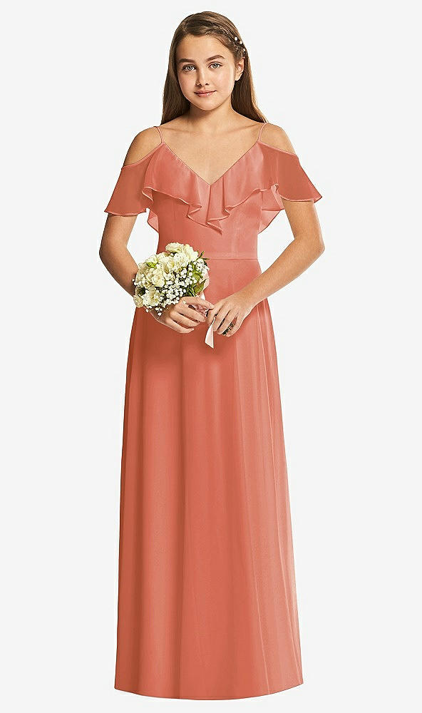 Front View - Terracotta Copper Dessy Collection Junior Bridesmaid Dress JR548