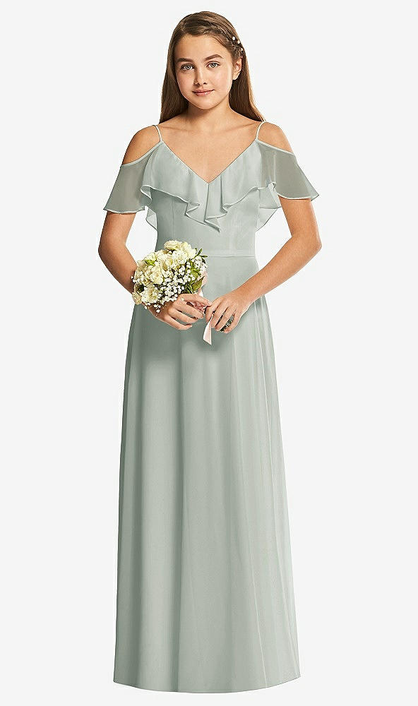 Front View - Willow Green Dessy Collection Junior Bridesmaid Dress JR548