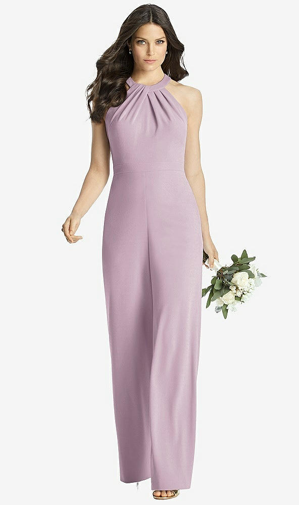 Front View - Suede Rose Wide Strap Stretch Maxi Dress with Pockets