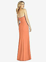 Rear View Thumbnail - Sweet Melon Strapless Chiffon Trumpet Gown with Front Slit