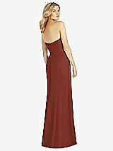 Rear View Thumbnail - Auburn Moon Strapless Chiffon Trumpet Gown with Front Slit