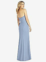 Rear View Thumbnail - Cloudy Strapless Chiffon Trumpet Gown with Front Slit