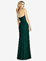 Rear View Thumbnail - Evergreen Strapless Chiffon Trumpet Gown with Front Slit