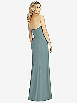 Rear View Thumbnail - Icelandic Strapless Chiffon Trumpet Gown with Front Slit