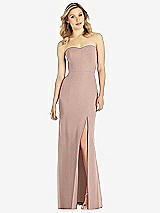 Front View Thumbnail - Neu Nude Strapless Chiffon Trumpet Gown with Front Slit