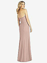 Rear View Thumbnail - Neu Nude Strapless Chiffon Trumpet Gown with Front Slit