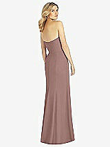 Rear View Thumbnail - Sienna Strapless Chiffon Trumpet Gown with Front Slit